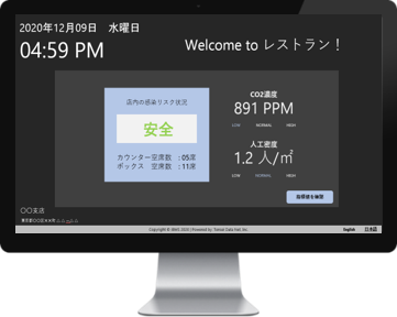 リアルタイムのCO2濃度や人口密度を表示